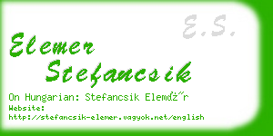 elemer stefancsik business card